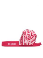 LOVE MOSCHINO Klapki JA28312G0MIW360A Różowy. Czerwone klapki Love Moschino, bez wzorów, z materiału, bez obcasa. Za 499.99 zł.