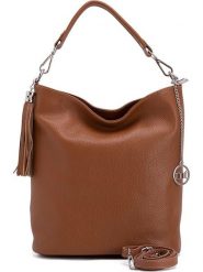 Mia Tomazzi Skórzana torebka "Sabaudia" w kolorze brązowym - 26 x 28 x 12 cm rozmiar: onesize. Brązowe torby na ramię Mia Tomazzi, bez wzorów, z materiału, na ramię, bez dodatków. Za 260.99 zł.