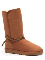 ISLAND BOOT Kozaki zimowe "Hoshy" w kolorze jasnobrązowym rozmiar: 41. Brązowe kozaki Island Boot, na zimę, z materiału, bez obcasa, bez zapięcia. Za 162.11 zł.