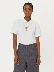 Liu Jo Bluzka WA5308 J4909 Biały Regular Fit. Białe bluzki Liu Jo, xs, bez wzorów, z bawełny, bez kołnierzyka, bez ramiączek. Za 279.99 zł.