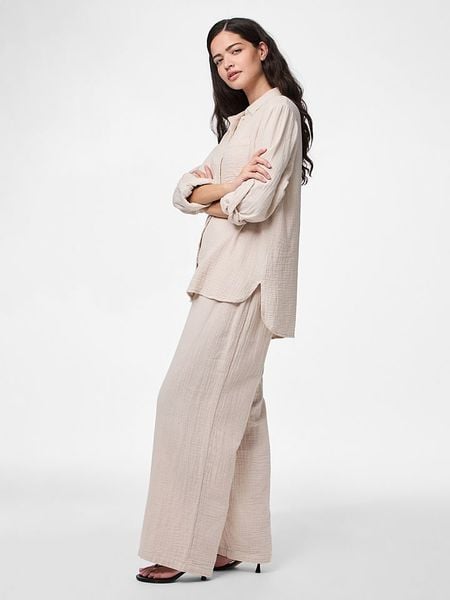 Pieces Bluzka "Sastina" w kolorze beżowym rozmiar: XL. Brązowe bluzki Pieces, xl, bez wzorów, z bawełny, bez kołnierzyka, bez ramiączek. Za 73.76 zł.