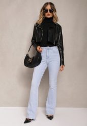 Jasnoniebieskie Jeansy o Kroju Dzwonów z Bawełny High Waist Navialas. Niebieskie jeansy Renee, xl, bez wzorów, z podwyższonym stanem. W wyprzedaży za 111.99 zł.