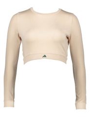 Adidas Koszulka sportowa w kolorze beżowym rozmiar: M. Brązowe koszulki sportowe Adidas, bez wzorów, z materiału, bez ramiączek, outdoorowe. Za 121.45 zł.