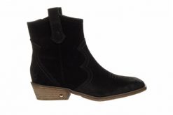 Botki Bayla-159 4833 003-F Czarny Welur 159180, Skóra naturalna - 38. Czarne botki Bayla, bez wzorów, z gumy, bez obcasa, bez zapięcia. W wyprzedaży za 269.10 zł.
