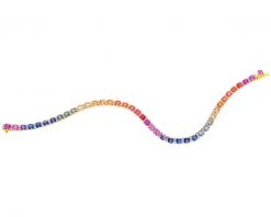 Bransoletka z żółtego złota z brylantami i szafirami kolorowymi - 18 cm - próba 585. Żółte bransoletki Apart, z brylantem, złote. Za 31,990.00 zł.