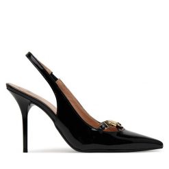 Szpilki LOVE MOSCHINO. Czarne szpilki Love Moschino, bez wzorów, bez obcasa, na szpilce, bez zapięcia. Za 849.99 zł.