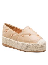 DeeZee Espadryle WS020610-01 Beżowy. Brązowe espadryle DeeZee, bez wzorów, ze skóry, bez obcasa, bez zapięcia. Za 83.99 zł.