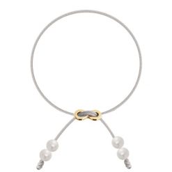Bransoletka z zapięciem Infinity z perłami. Białe bransoletki Lilou, z perłą, pozłacane. Za 131.00 zł.