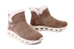RIEKER TEX M6050-64 beige, botki damskie. Brązowe botki Rieker, bez wzorów, bez obcasa, bez zapięcia. Za 389.90 zł.