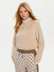 Guess Bluza Olympe V4YQ05 KCAY2 Beżowy Regular Fit. Brązowe bluzy Guess, s, z aplikacjami, z syntetyku, bez kaptura. Za 209.33 zł.