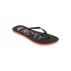 Japonki Bahama damskie. Czarne klapki Roxy, bez wzorów, z gumy, bez obcasa. Za 49.99 zł.