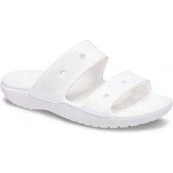 Japonki Crocs Classic, Dla obu płci. Białe klapki Crocs, bez wzorów, z materiału, bez obcasa. Za 156.00 zł.