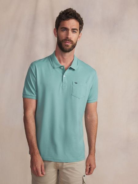 Polo TBS Timao. Niebieskie koszulki polo Tbs, s, bez wzorów, z bawełny, bez kołnierzyka, bez ramiączek. Za 251.45 zł.