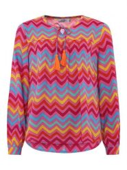 Zwillingsherz Bluzka "Bunte Wellen" ze wzorem rozmiar: L/XL. Bluzki Zwillingsherz, l, bez wzorów, z wiskozy, bez kołnierzyka, bez ramiączek. Za 101.23 zł.