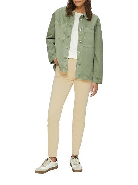 S.Oliver Spodnie - Skinny fit - w kolorze beżowym rozmiar: 34. Brązowe spodnie materiałowe S.Oliver, s, bez wzorów, z materiału. Za 69.42 zł.