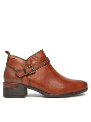 Pikolinos Botki W6W-7536C1 Brązowy. Brązowe botki Pikolinos, bez wzorów, ze skóry, bez obcasa, na słupku, bez zapięcia. Za 619.99 zł.