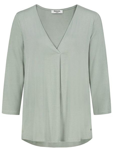 Sublevel Koszulka w kolorze miętowym rozmiar: S. Zielone bluzki Sublevel, s, bez wzorów, bez kołnierzyka, bez ramiączek. Za 48.39 zł.