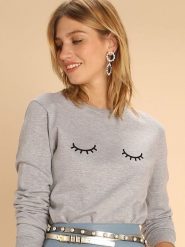 WOOOP Bluza "Eyes Closed" w kolorze szarym rozmiar: XL. Szare bluzy Wooop, xl, bez wzorów, z bawełny, bez kaptura. Za 108.99 zł.