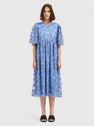 Selected Femme Sukienka koktajlowa Justine 16085467 Niebieski Loose Fit. Niebieskie sukienki Selected Femme, bez wzorów, z syntetyku, wizytowe, bez kołnierzyka, bez ramiączek. Za 639.99 zł.