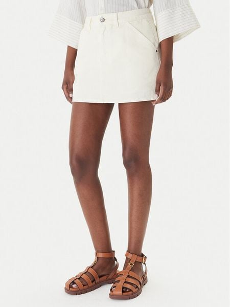 Eleh Spódnica jeansowa EL107 Écru Regular Fit. Białe spódnice Eleh, bez wzorów, z bawełny. Za 235.99 zł.