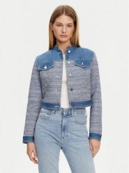 Guess Kurtka jeansowa W5GL23 WH610 Niebieski Regular Fit. Niebieskie kurtki Guess, l, z aplikacjami, z jeansu, bez kaptura. Za 339.99 zł.