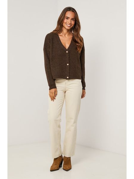 Soft Cashmere Kardigan w kolorze brązowym rozmiar: 34/36. Brązowe kardigany Soft Cashmere, bez wzorów, prążkowane. Za 125.85 zł.