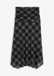 Spódnica z dżerseju z cienkiej siateczki. Czarne spódnice bonprix, bez wzorów, z dżerseju. Za 139.99 zł.