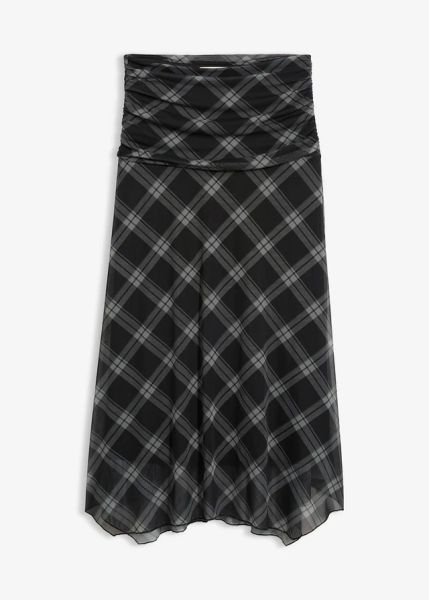 Spódnica z dżerseju z cienkiej siateczki. Czarne spódnice bonprix, bez wzorów, z dżerseju. Za 124.99 zł.