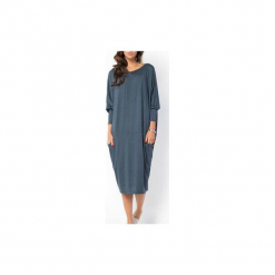 SUKIENKA NONE | LUŹNA KIMONO GRAFITOWA. Szare sukienki Meleksima, l, bez wzorów, z materiału, bez kołnierzyka, bez ramiączek, midi, oversize. Za 151.20 zł.