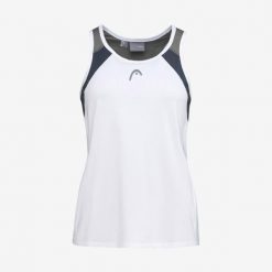 Koszulka bez rękawów damska CLUB 22 Tank Top. Białe topy Head, bez wzorów, z dżerseju, bez kołnierzyka, bez ramiączek. W wyprzedaży za 101.50 zł.