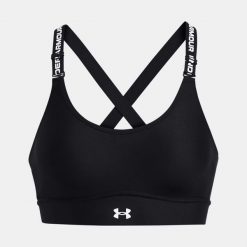 Biustonosz fitness Under Armour Infinity Mid. Czarne bielizna sportowa Under Armour, bez wzorów. Za 169.99 zł.