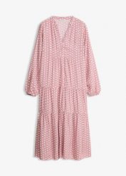 Sukienka tunikowa z lejącej wiskozy. Fioletowe sukienki bonprix, bez wzorów, z wiskozy, bez kołnierzyka, bez ramiączek. Za 132.99 zł.
