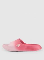 4F Klapki damskie - różowe 41. Czerwone klapki 4f, bez wzorów, z materiału, bez obcasa. Za 79.99 zł.