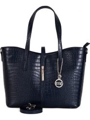 Mia Tomazzi Skórzana torebka "Valbrona" w kolorze granatowym - 40 x 27 x 14 cm rozmiar: onesize. Niebieskie torby na ramię Mia Tomazzi, bez wzorów, z materiału, na ramię, bez dodatków. Za 347.99 zł.