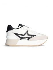 Liu Jo Skórzane sneakersy w kolorze biało-czarnym rozmiar: 40. Białe trampki Liu Jo, bez wzorów, z materiału, bez zapięcia. Za 346.99 zł.