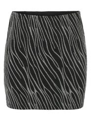 Noisy may Spódnica w kolorze srebrno-czarnym rozmiar: XL. Czarne spódnice Noisy may, xl, bez wzorów, mini. Za 65.54 zł.