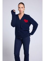 Maison Héritage Cashmere Kaszmirowy kardigan w kolorze granatowym rozmiar: M. Niebieskie kardigany Maison Héritage Cashmere, m, bez wzorów, z kaszmiru. Za 502.76 zł.