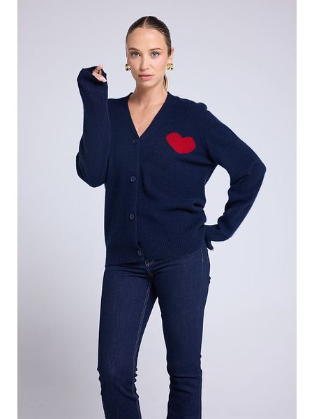 Maison Héritage Cashmere Kaszmirowy kardigan w kolorze granatowym rozmiar: M. Niebieskie kardigany Maison Héritage Cashmere, m, bez wzorów, z kaszmiru. Za 502.76 zł.