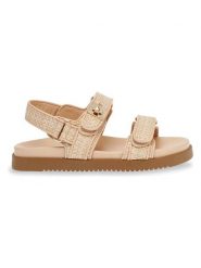 Steve Madden Sandały w kolorze beżowym rozmiar: 39. Brązowe sandały Steve Madden, bez wzorów, klasyczne, z otwartym noskiem, bez obcasa, bez zapięcia. Za 254.14 zł.