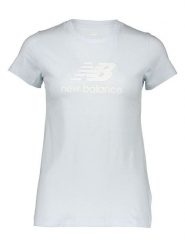 New Balance Koszulka "Essentials" w kolorze błękitnym rozmiar: XS. Niebieskie bluzki New Balance, xs, bez wzorów, z bawełny, bez kołnierzyka, bez ramiączek. Za 65.54 zł.
