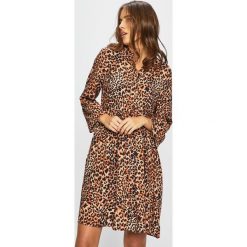 Only - Sukienka. Brązowe sukienki Only, na co dzień, s, bez wzorów, z materiału, casualowe, bez kołnierzyka, bez ramiączek, mini, proste. W wyprzedaży za 99.90 zł.