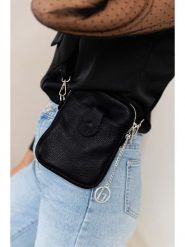 Lia Biassoni Skórzana torebka "Paglia" w kolorze czarnym na telefon - 15 x 20 x 1 cm rozmiar: onesize. Czarne torby na ramię Lia Biassoni, bez wzorów, z materiału, przez ramię, bez dodatków. Za 130.99 zł.