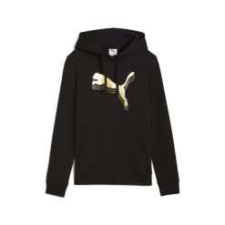 Damska bluza z kapturem ESS METALLIC PUMA. Czarne bluzy sportowe Puma, bez wzorów, z kapturem. Za 249.00 zł.