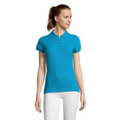 Damska Koszulka Polo Passion. Niebieskie koszulki polo SOL'S, s, bez wzorów, bez kołnierzyka, bez ramiączek. Za 68.99 zł.