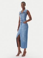 Liu Jo Sukienka jeansowa UA6123 D0309 Niebieski Regular Fit. Niebieskie sukienki Liu Jo, bez wzorów, z bawełny, bez kołnierzyka, bez ramiączek. Za 1,019.00 zł.