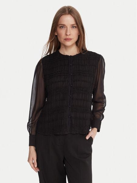 French Connection Bluzka 72ZAY Czarny Regular Fit. Czarne bluzki French Connection, bez wzorów, z syntetyku, bez kołnierzyka, bez ramiączek. Za 299.99 zł.