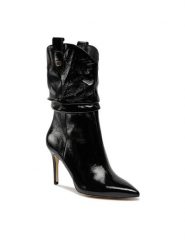 Guess Botki Benisa FL8BEA SUE10 Czarny. Czarne botki Guess, z aplikacjami, ze skóry, bez obcasa, na szpilce, bez zapięcia. Za 1,539.00 zł.