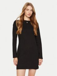 Guess Sukienka codzienna V4BK00 KCHQ1 Czarny Regular Fit. Czarne sukienki Guess, na co dzień, xxs, z aplikacjami, z bawełny, bez kołnierzyka, bez ramiączek, proste. Za 129.99 zł.