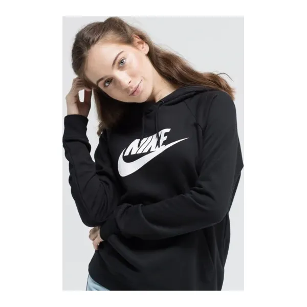 Nike Bluza W Nsw Essntl Po Hbr , czarny, rozmiar XS. Czarne bluzy Nike, s, bez wzorów, z bawełny, bez kaptura. Za 199.99 zł.