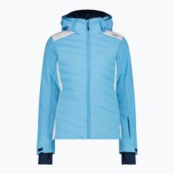 Kurtka narciarska damska CMP 35W0166 Zip Hood. Niebieskie kurtki narciarskie CMP, bez wzorów, bez kaptura, narciarskie. Za 879.99 zł.
